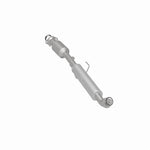 MagnaFlow 5592547 carb direct-fit catalytic converter, rear three-quarter view of the turntable spin