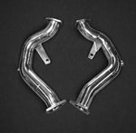 Capristo cat spare pipes for Audi S4/S5 B8 3.0 V6, pair of polished stainless pipes with flanges