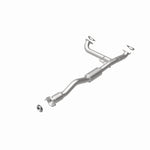 MagnaFlow 5592612 carb direct-fit catalytic converter, rear view of the turntable spin