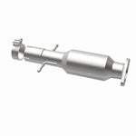 MagnaFlow 5421913 carb direct-fit catalytic converter, opposite rear three-quarter view of the turntable spin
