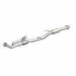 MagnaFlow 280069 oem grade direct-fit catalytic converter, front three-quarter view of the turntable spin