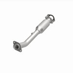 MagnaFlow 5592218 carb direct-fit catalytic converter, opposite front three-quarter view of the turntable spin
