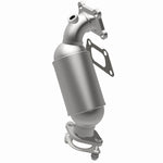 MagnaFlow 23-277 oem grade direct-fit catalytic converter, opposite rear three-quarter view of the turntable spin