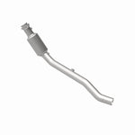MagnaFlow 5551718 carb direct-fit catalytic converter, rear view of the turntable spin