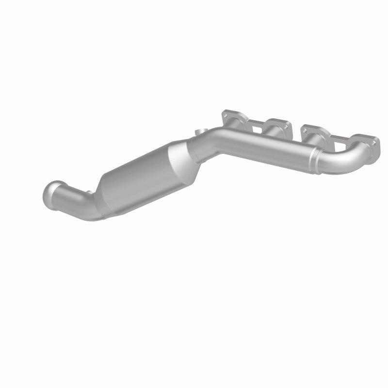 MagnaFlow 5551236 carb manifold converter, opposite rear three-quarter view of the turntable spin