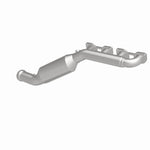 MagnaFlow 5551236 carb manifold converter, opposite rear three-quarter view of the turntable spin
