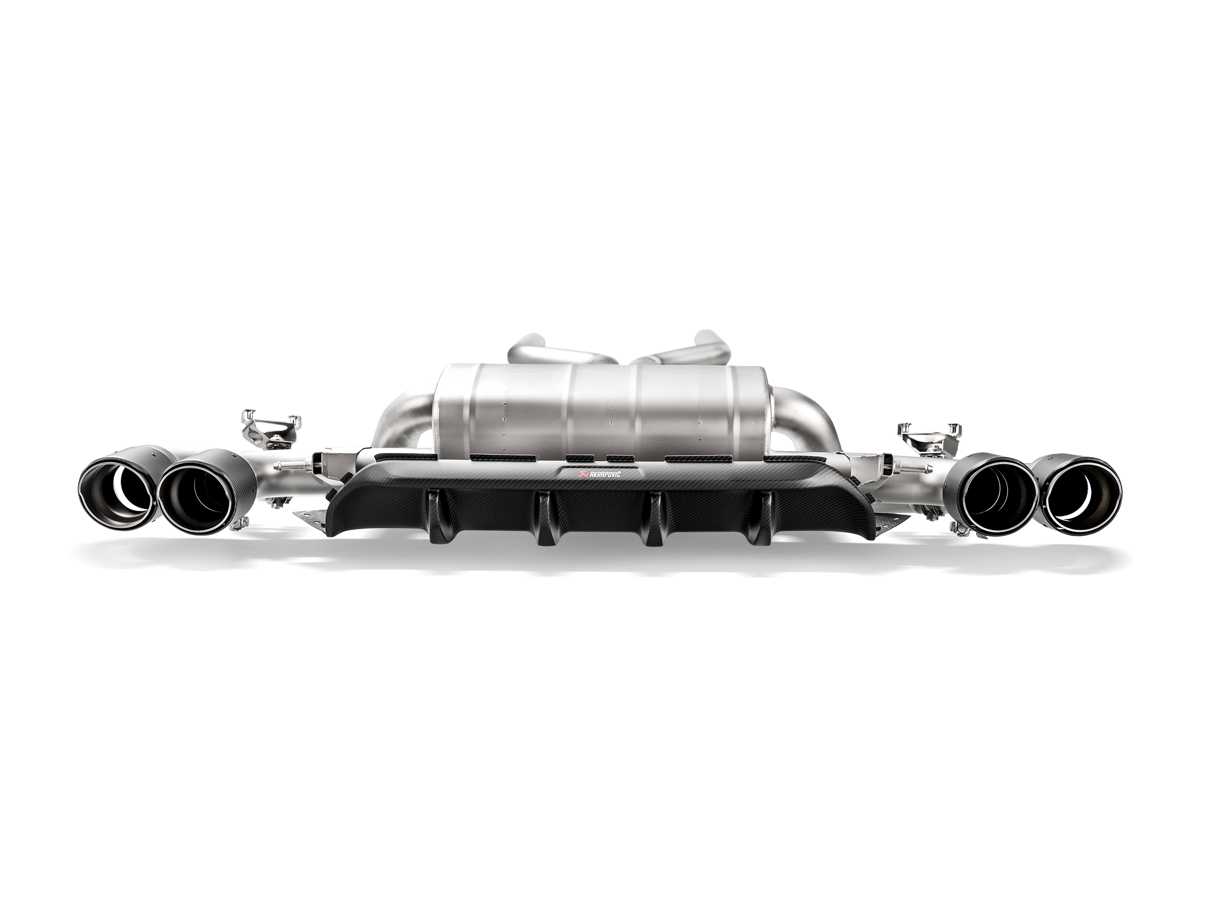 Akrapovic BMW M5 (F90) Rear Carbon Fiber Diffuser - Matte w/Red Akrapovic Logo DI-BM/CA/5/M/RS for BMW M5 F90 2018-2023, side view
