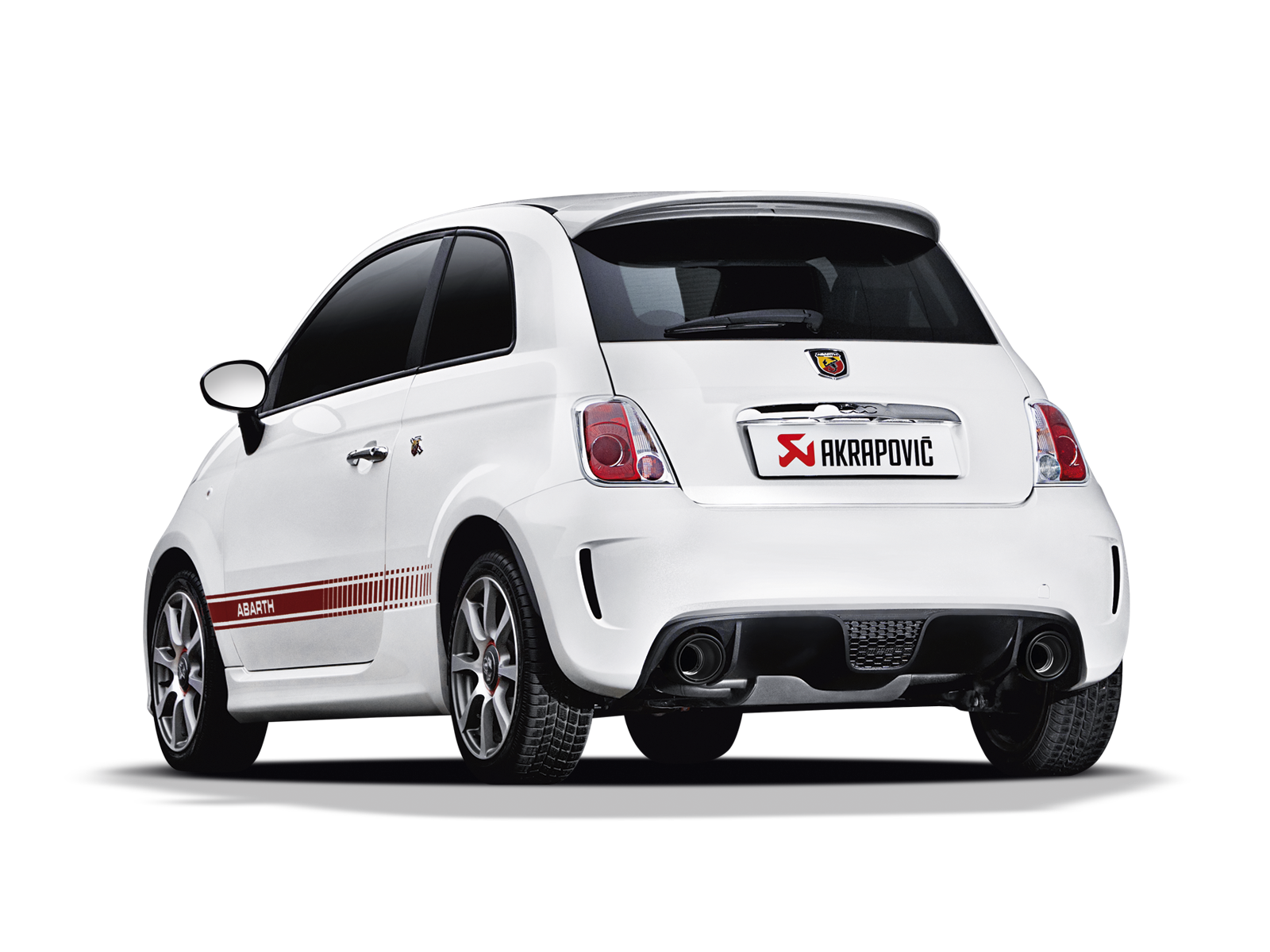 Akrapovic Slip-On Line (SS) M-FI/SS/1H for Fiat 500 Abarth (312) 2012-2017, rear view