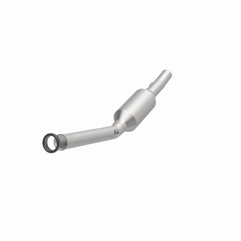 MagnaFlow 4481182 carb direct-fit catalytic converter, opposite front three-quarter view of the turntable spin