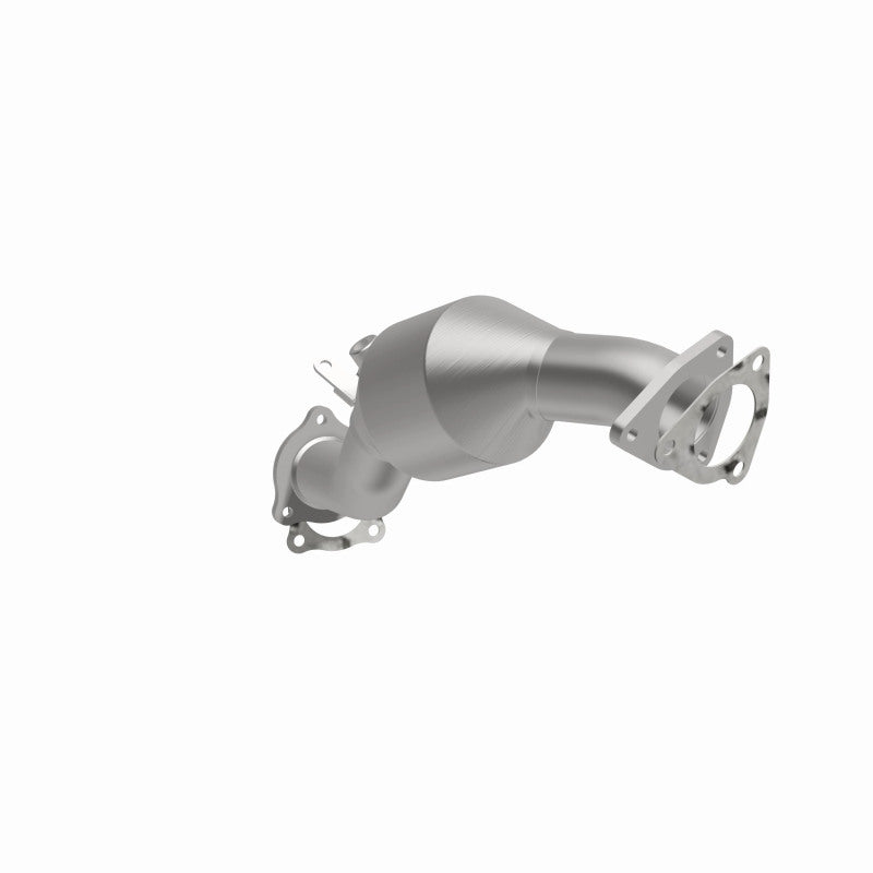 MagnaFlow 5451400 carb direct-fit catalytic converter, front three-quarter view of the turntable spin