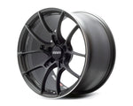 A front view of Volk Racing G025 Wheel 18x10 5x112 35mm Gunblack with white background