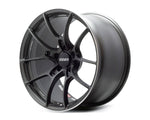 A front view of Volk Racing G025 Wheel 20x10 5x112 45mm Gunblack with white background