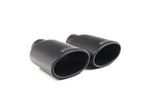 Close-up of black oval Milltek Sport exhaust tips for the 2020+ Audi RS6 C8 4.0 V8 bi-turbo in Performance Edition