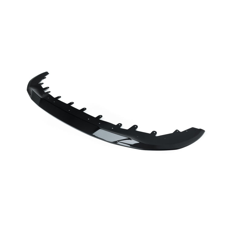 wide view of TRE Gloss Black ID-01 Front Splitter for BMW 2 Series M Sport & M240i G42 2021+ with white background