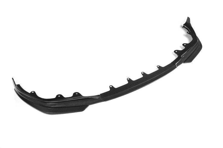 wide view of TRE Pre-LCI Carbon Fibre Performance Front Splitter for BMW 3 Series G20/G21 2019-2022 with white background