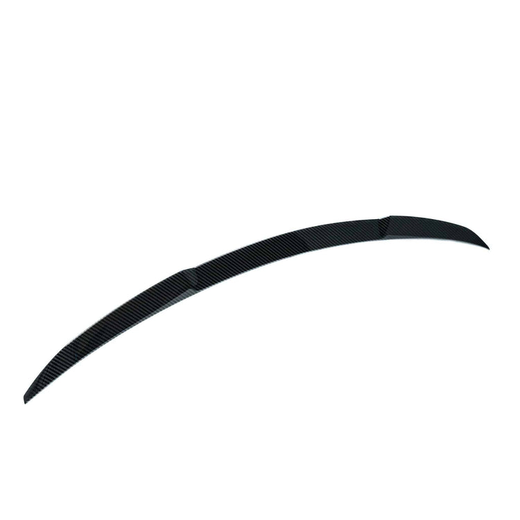 wide view of TRE Pre-Preg Carbon Fibre Rear Spoiler for BMW 4 Series Gran Coupe G26 2021+ with white background