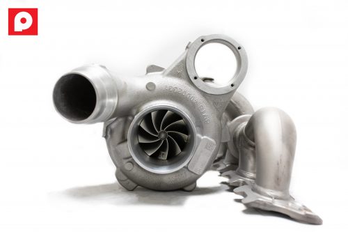 A front overview of Pure Turbos BMW B58 G-Series Pure800 Turbo Upgrade with a white background