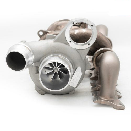 A front wide view of Pure Turbos Turbo Upgrade NEW Pure650 for BMW B58 (F-Chassis) 2016-2019 with white background