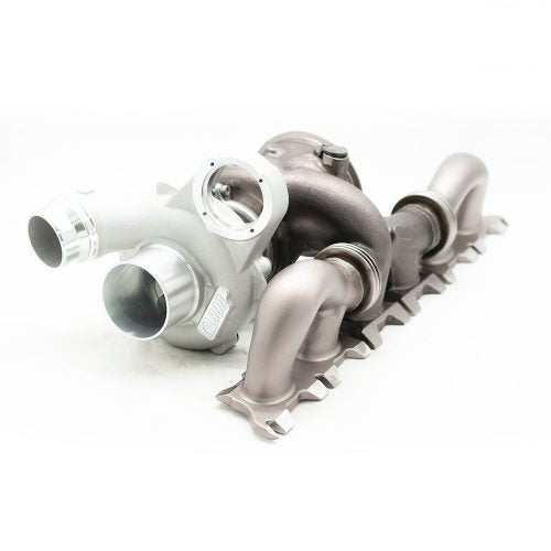 A top wide view of Pure Turbos Turbo Upgrade NEW Pure800 for BMW B58 (F-Chassis) 2016-2019 with white background