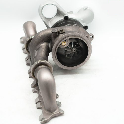 A top wide view of Pure Turbos Turbo Upgrade NEW Pure800 for BMW B58 (F-Chassis) 2016-2019 with white background