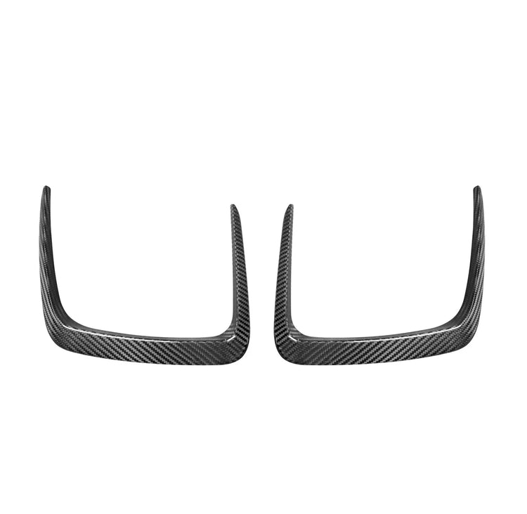 wide view of TRE Pre-Preg Carbon Fibre Hood Vent Trims for BMW M3 G80 / G81 & M4 G82 / G83 2020-2024 with white background