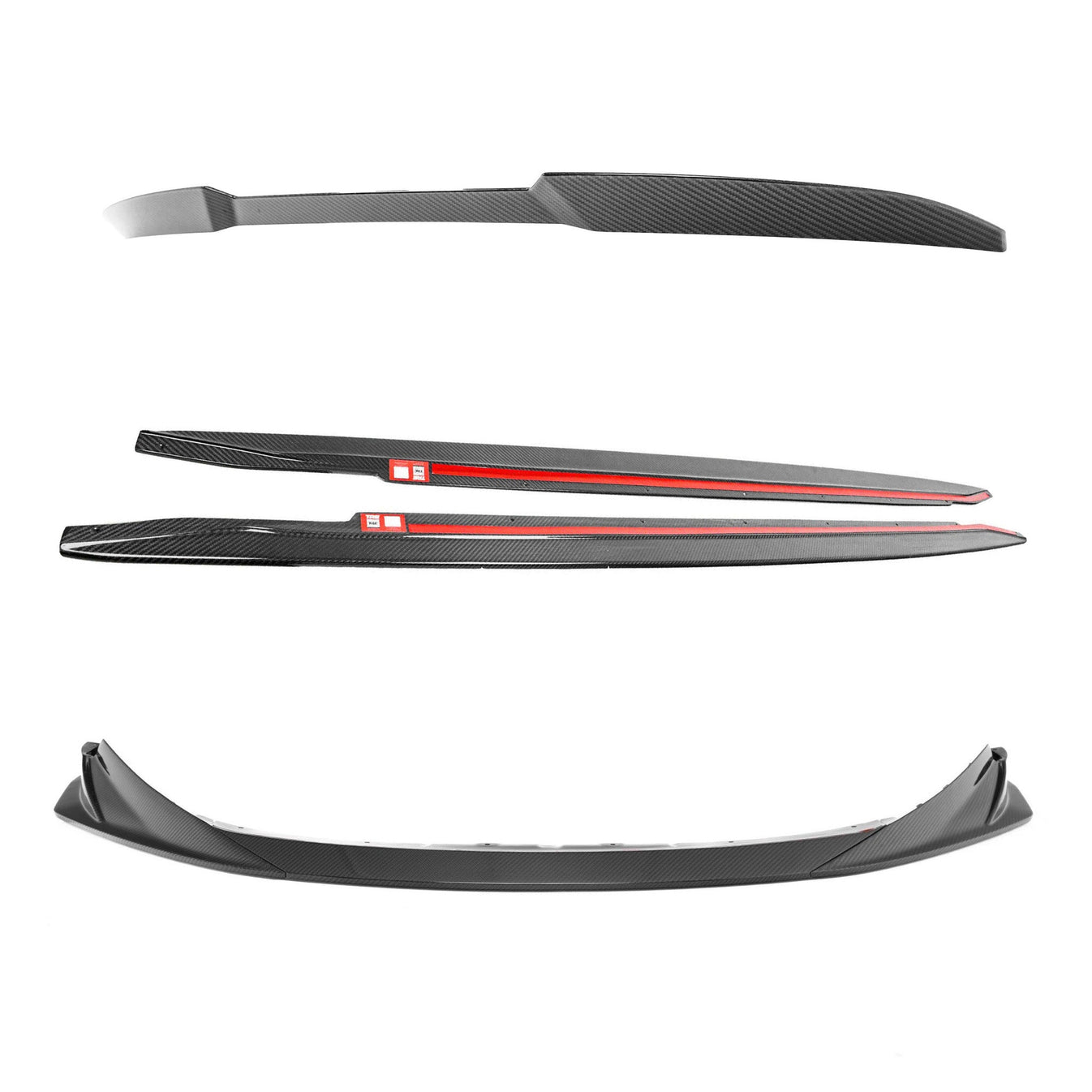 Wide top side view of TRE PR-1 Pre-Preg Carbon Fibre Body Kit for BMW M3 G80 2020+ with a white background