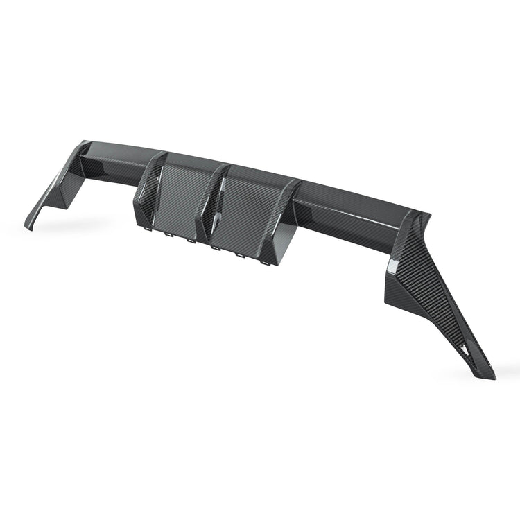 wide view of TRE Pre-Preg Carbon Fibre Performance Rear Diffuser for BMW M2 G87 2023+ with white background