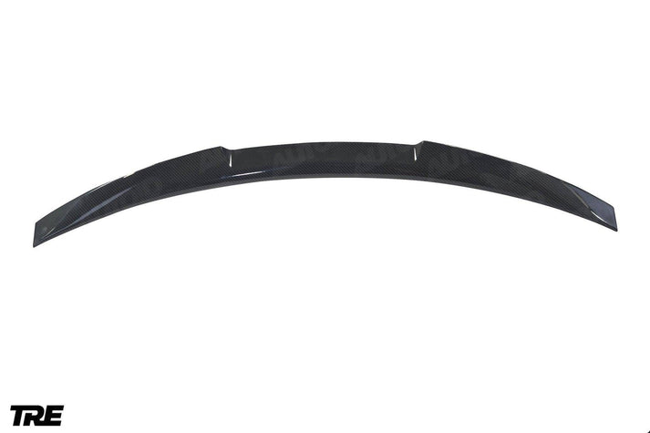 wide view of TRE Pre-Preg Carbon Fibre Competition Rear Spoiler for BMW M3 G80 & 3 Series G20 2018+ with white background