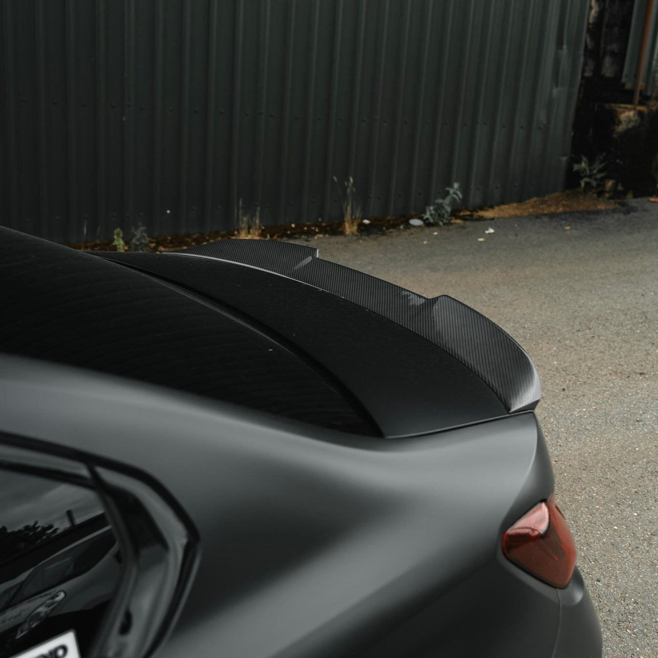 Close wide top view of TRE PR-1 Pre-Preg Carbon Fibre Body Kit for BMW M3 G80 2020+ fitted inside a car