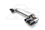 A top view of FI Exhaust Valvetronic Cat-Back System For BMW F90 M5 / Competition (EU6II OPF) 2020-2023 muffler with white background