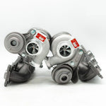 A front view of Pure Turbos Turbo Upgrade Pure600 for BMW N54 2006-2016 with white background