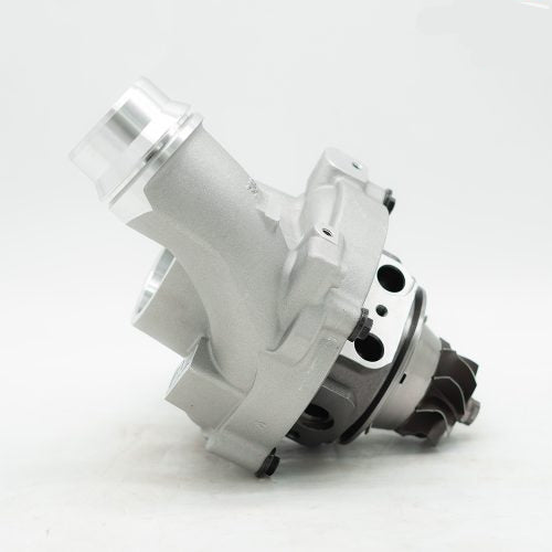 A back wide view of Pure Turbos Turbo Upgrade Pure550 for BMW N55 2009-2019 with white background