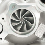 A close up view of Pure Turbos Turbo Upgrade Pure600 for BMW N55 2009-2019 with whtie background