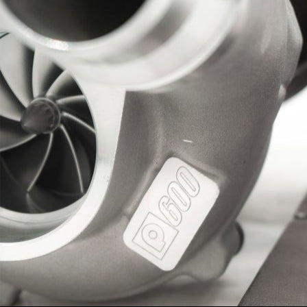 A close up view of Pure Turbos Turbo Upgrade Pure600 for BMW N55 2009-2019 with white background
