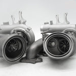 A front close up view of Pure Turbos Turbo Upgrade NEW Pure800 for BMW S55 (M2 / M3 / M4) 2014-2020 with white background