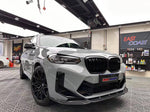 wide view of TRE Pre-Preg Carbon Fibre Front Splitter for BMW X3M LCI F97 2022+ fitted inside a car