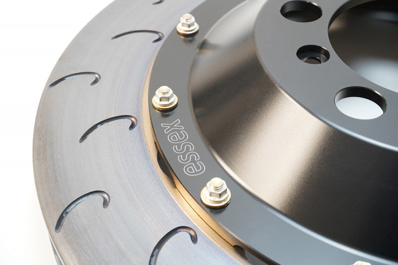 A close up view of iron disc of the AP Racing by Essex Radi-CAL Competition Brake Kit (Front 9661/394mm)- Porsche 997 GT3