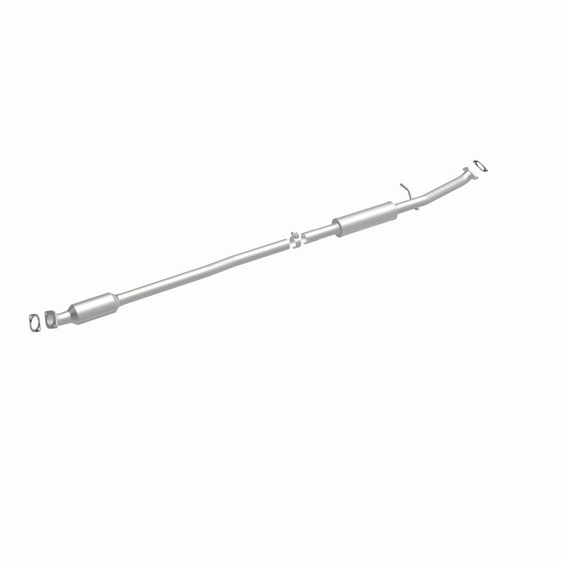 MagnaFlow 5561542 carb direct-fit catalytic converter, front three-quarter view of the turntable spin