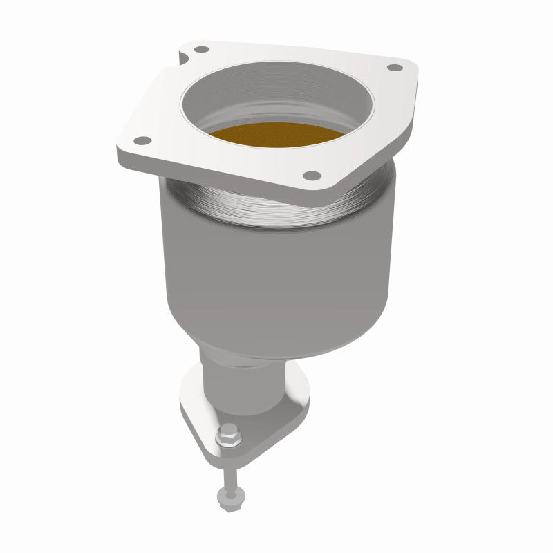 MagnaFlow 5461406 carb direct-fit catalytic converter, side view of the turntable spin
