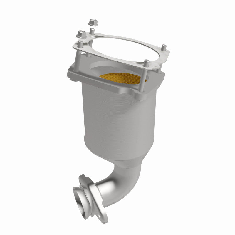 MagnaFlow 4561110 carb direct-fit catalytic converter, rear view of the turntable spin