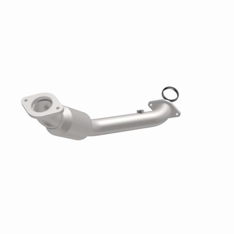 MagnaFlow 5561999 carb direct-fit catalytic converter, opposite front three-quarter view of the turntable spin