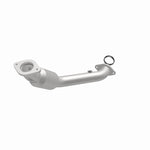 MagnaFlow 5561999 carb direct-fit catalytic converter, opposite front three-quarter view of the turntable spin