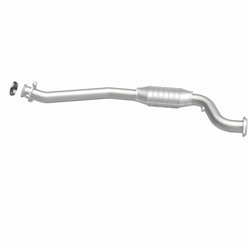 MagnaFlow 5592966 carb direct-fit catalytic converter, side view of the turntable spin