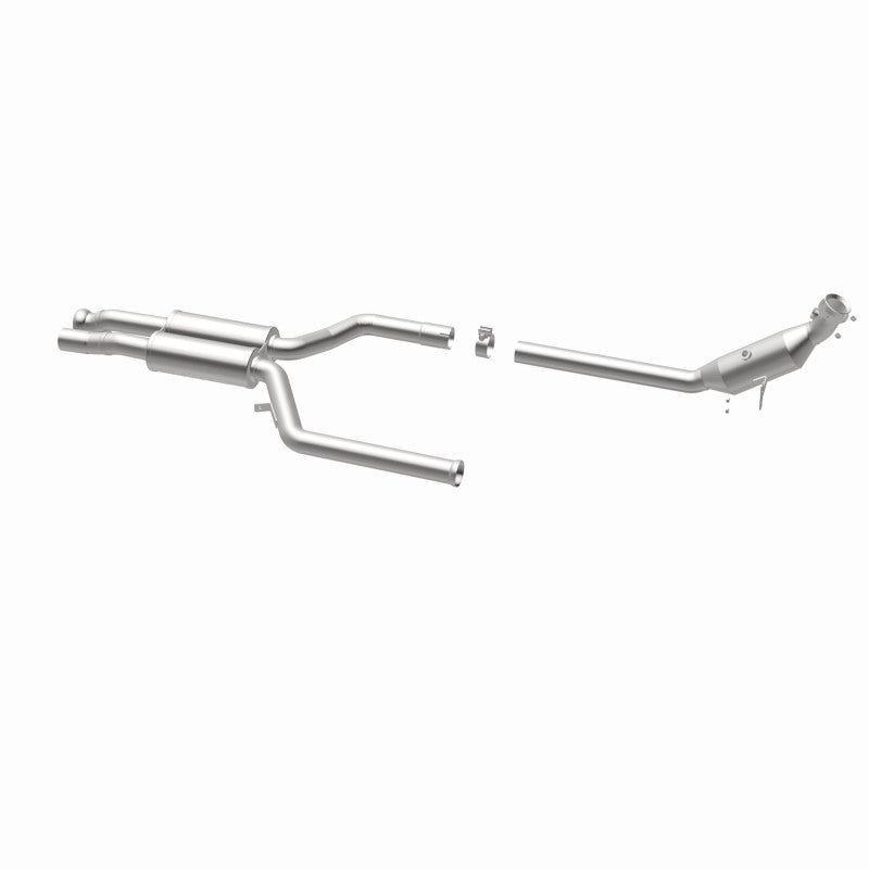 MagnaFlow 52996 oem grade direct-fit catalytic converter, opposite rear three-quarter view of the turntable spin