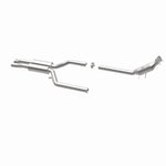 MagnaFlow 52996 oem grade direct-fit catalytic converter, opposite rear three-quarter view of the turntable spin