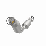 MagnaFlow 280755 oem grade direct-fit catalytic converter, opposite front three-quarter view of the turntable spin