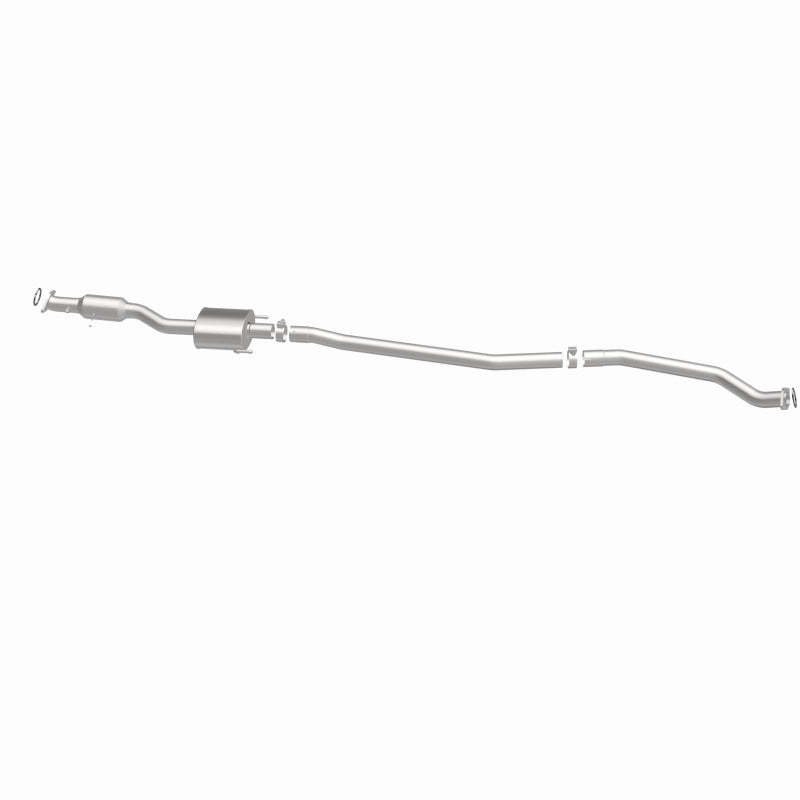MagnaFlow 21-335 oem grade direct-fit catalytic converter, side view of the turntable spin
