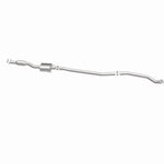 MagnaFlow 21-335 oem grade direct-fit catalytic converter, side view of the turntable spin