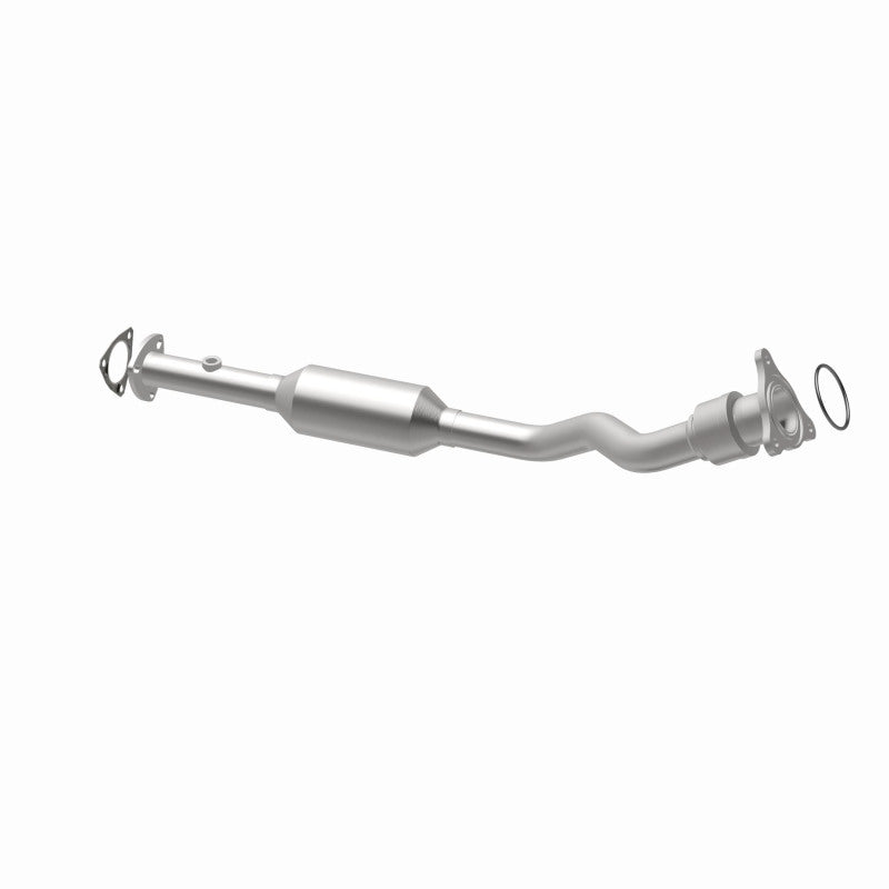 MagnaFlow 4561089 carb direct-fit catalytic converter, opposite rear three-quarter view of the turntable spin