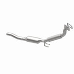 MagnaFlow 5461526 carb direct-fit catalytic converter, opposite rear three-quarter view of the turntable spin